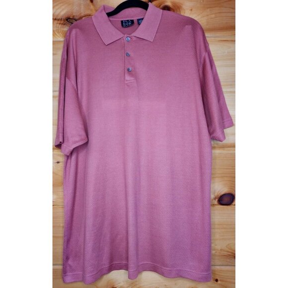 Jos A Bank Signature Men’s Large Silk Blend Dusty Rose Short Sleeve Polo Shirt - Picture 7 of 16